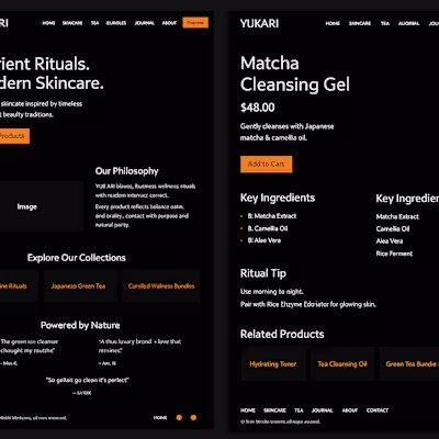 SkinCare Website Design