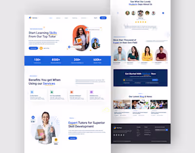 E-Learning Landing Page | Website Design | Web on Behance