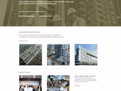 Kimly construction landing page