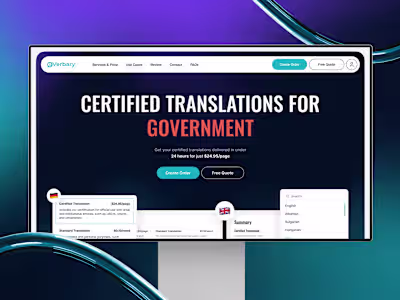 Website UI/UX Design in Figma for Translating Agency 