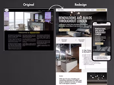 Home Builders and Contractors Squarespace Redesign