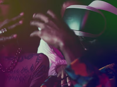 A music video with dancing and racing.
