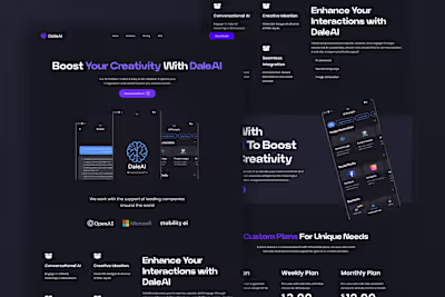 UI Design for DaleAI Landing Page