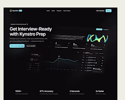 Kynstro AI Interview Coach Landing Page Design