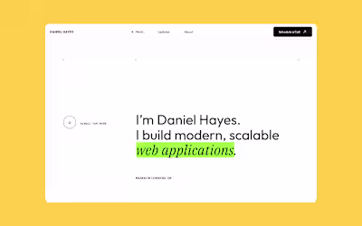 Developer Portfolio Template Design