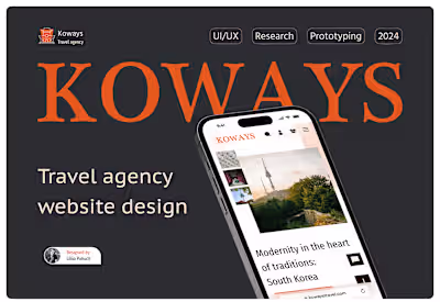 Koways travel. Travel agency website design. | UI/UX 