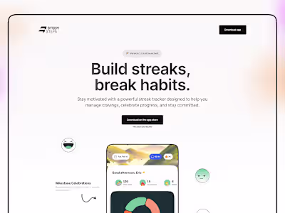 Landing page for a habit-tracking app!