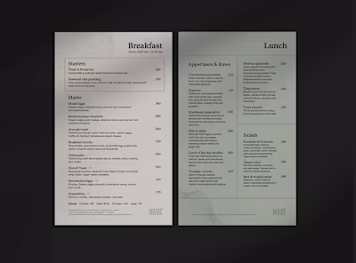 DIGITAL MENU DESIGN 