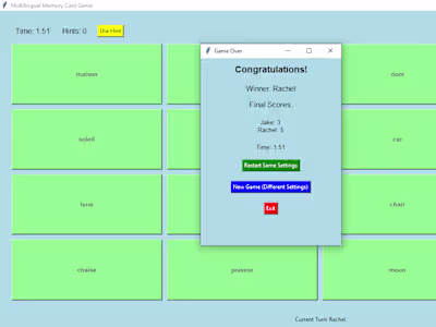 Multilingual Memory Card Game Development