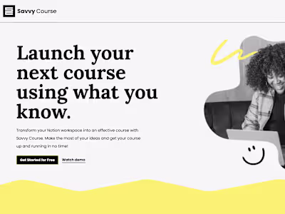 Savvy Course Web App Design