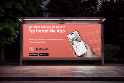 3D Billboard Mockup Designs for HostellMe