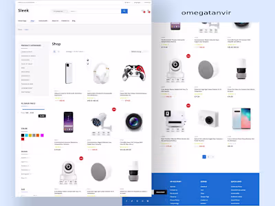 Digital eCommerce WordPress website Shop Page Design
