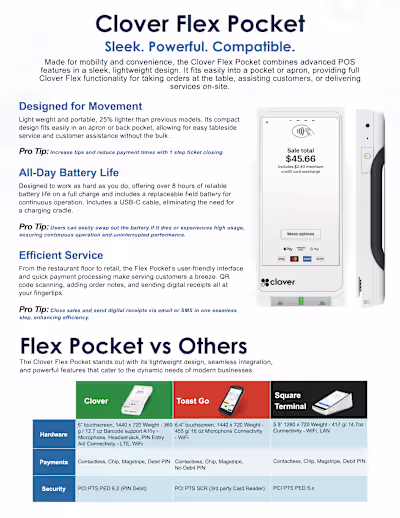 Clover Product One-Sheets for Sales 