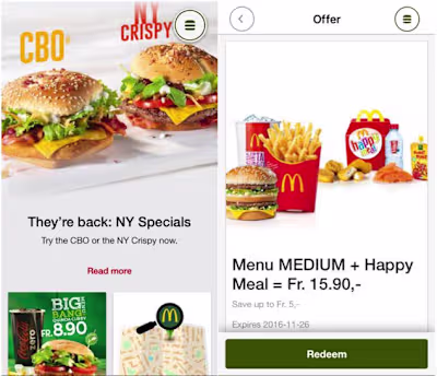 Mobile app - McDonald's