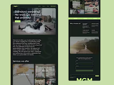 Event center. Website design