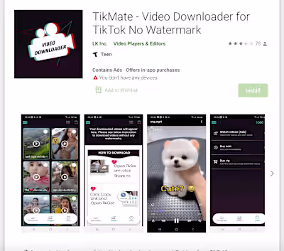TikMate | iOS | Android App download video tiktok no watermark