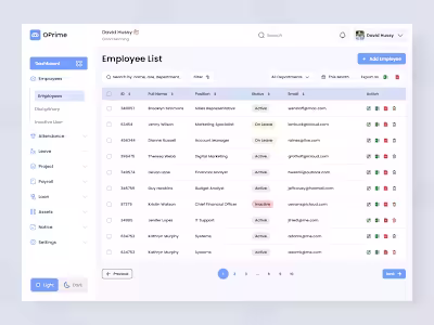 HRM Web Application Employee list ui by Ibrahim | UI/UX DESIGNE…