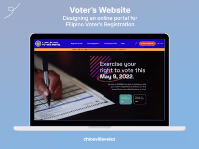 Designing an online portal for Filipino Voter’s Registration
