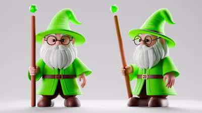 3D Character Modeling - Green Wizard A 3D stylized wizard ch...