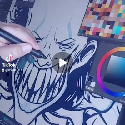 Evil clown illustration 