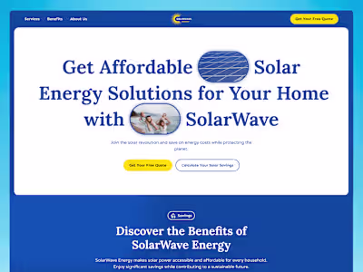 Solar Company Website Design | SolarWave Energy ☀️
