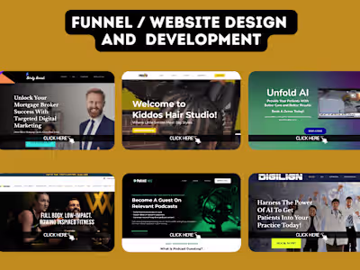 Web design, Sales funnel, Landing pages
