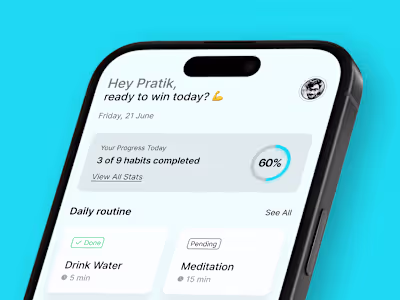SmartHabit – Mobile Dashboard UI | Daily Ui Challenge 014