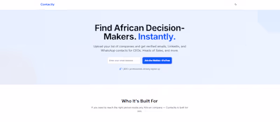 Contactly Wait-list Page