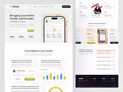 Health Care App Landing Page Development