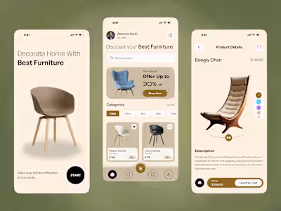 Furniture Ecommerce Mobile App UI/UX Design