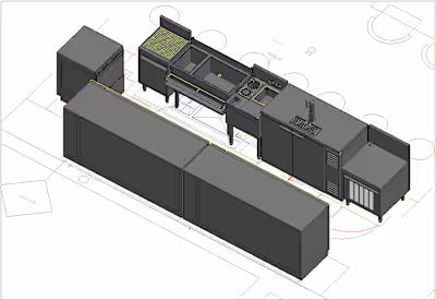 Restaurant Kitchen and Bar Floor Plans with Conceptual 3D