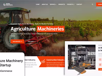 Agriculture Machinery Selling Startup - Business + ECommerce