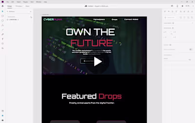 Cyberpunk Digital Asset Marketplace UI/UX Design
