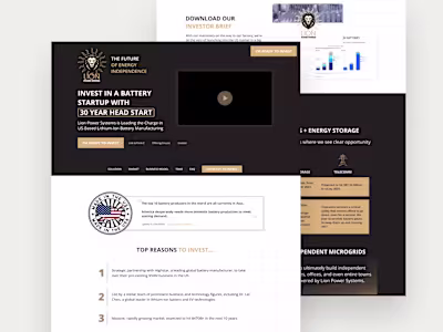 Investor Landing Page for Lion Power Systems