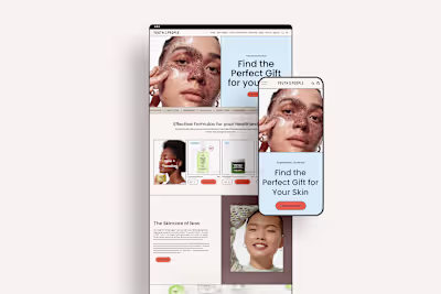 Skincare UX/UI Design, Web Design, Branding