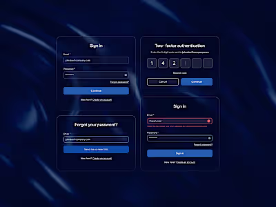 Login and 2FA components