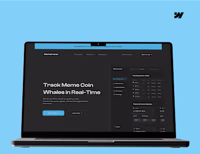 Web Design and Development for MarketSonar - Whale Tracker