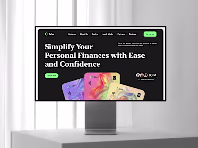 UX/UI Design | Finance Landing Page | Development