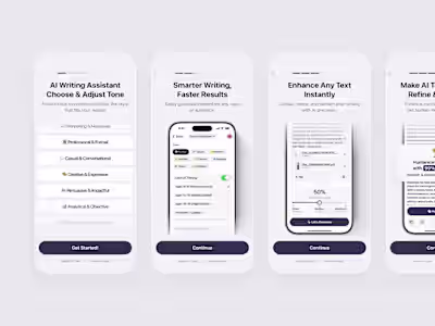 AI Writing Assistant App Onboarding