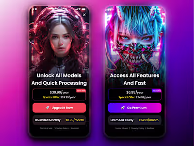 Premium Subscription UI – Mobile App Screen