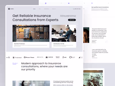 Modern Insurance Consultation Landing Page