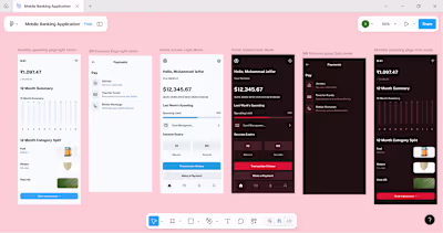 Dark & Light Mode of Mobile Banking App
