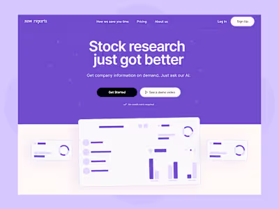Now Reports - Landing Page Design