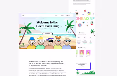 CocoHead Website Landing Page Design