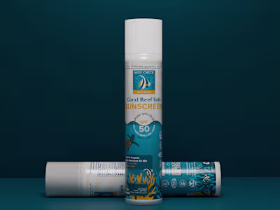 Coral Reef Safe Sunscreen Label Design