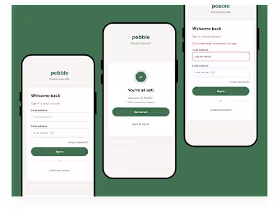 Pebble — Accessible SaaS Signup Flow