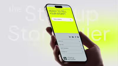 Modern Minimal Website Design for Startup Storyteller