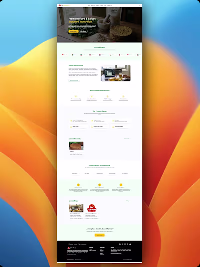 recently developed website for Urban