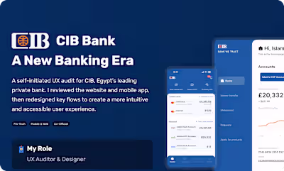 CIB Bank App UX Redesign