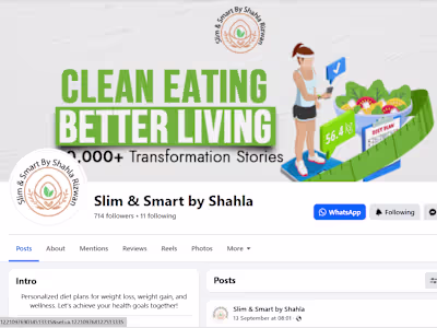 Facebook Social Media Management for Slim & Smart by Shahla
